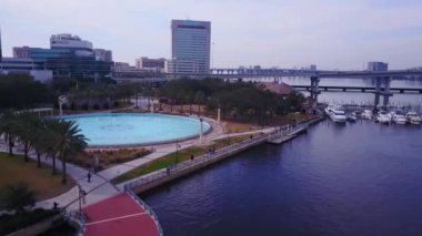 Jacksonville, Drone View, Friendship Fountain, St. Johns River Park, Florida