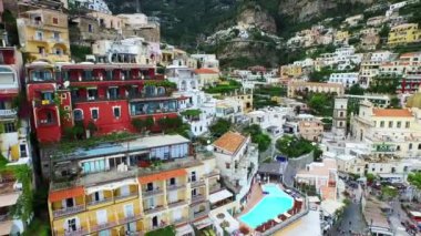 Amalfi, Positano, İtalya, Salerno ili, Tyrhenian Denizi, Hava Manzarası, Dik Kayalıklar