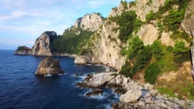 Amalfi, İtalya, Dik Kayalıklar, Salerno ili, Hava Manzarası, Tırren Denizi
