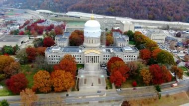 Charleston, Batı Virginia Eyalet Meclisi, Drone View, Şehir Merkezi, İnanılmaz Manzara