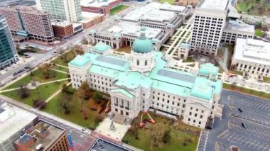 Indianapolis, Indiana Eyalet Meclisi, Şehir Merkezi, Hava Görüntüsü, Indiana Eyalet Binası