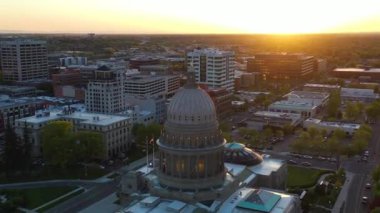Boise, Idaho Eyalet Meclisi, Şehir merkezi, Drone View, Muhteşem Manzara