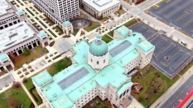 Indianapolis, Indiana State Capitol, Downtown, Indiana Eyalet Binası, Drone View