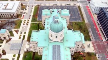 Indianapolis, Indiana Eyalet Meclisi, Şehir merkezi, Drone View, Indiana Eyalet Binası