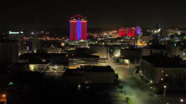 Montgomery at Night, Drone View, Downtown, City Lights, Alabama