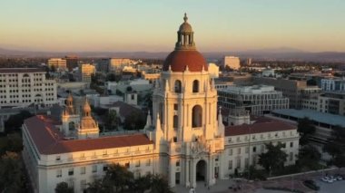 Pasadena, belediye binası, California, şehir merkezi, muhteşem manzara, insansız hava aracı manzarası.