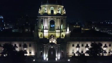 Pasadena Gece, Belediye Binası, Drone View, Şehir Merkezi, Şehir Işıkları, Kaliforniya