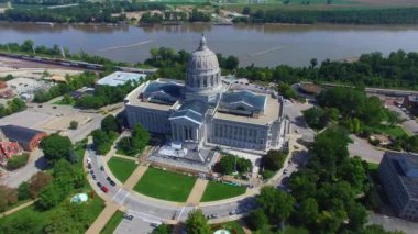 Jefferson City, Missouri Eyalet Meclisi, Drone View, İnanılmaz Manzara, Şehir Merkezi