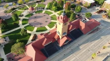 Springfield, Drone View, Union Square Park, Illinois, Union İstasyonu