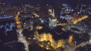 Atlanta 'da Gece, Georgia Eyalet Meclisi, Şehir Merkezi, Hava Manzarası, Şehir Işıkları
