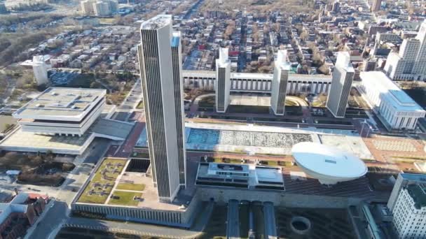 Albany Vistas Los Drones Empire State Plaza Estado Nueva York — Vídeo de stock