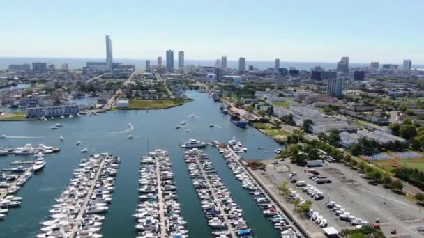 Atlantic City Vistas Los Drones Marina Estatal Océano Atlántico Nueva — Vídeos de Stock