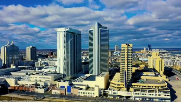 Atlantic City Drone View Centro Città New Jersey Oceano Atlantico — Video Stock