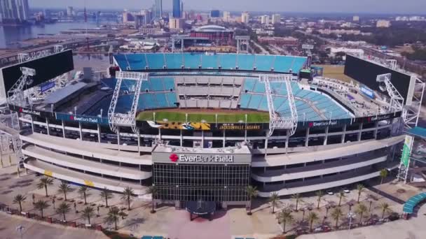 Jacksonville Everbank Field Drone View Κέντρο Φλόριντα — Αρχείο Βίντεο