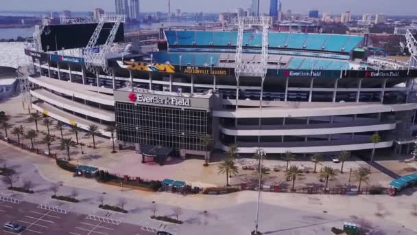Jacksonville Everbank Field Downtown Drone View Florida — Stock Video