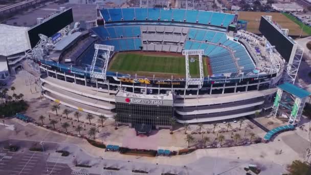 Jacksonville Everbank Field Downtown Florida Drone View — 图库视频影像