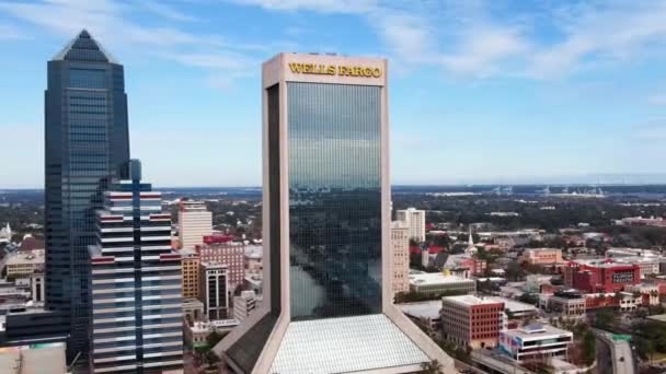 Jacksonville Drone View Florida Paisagem Incrível Centro Cidade — Vídeo de Stock