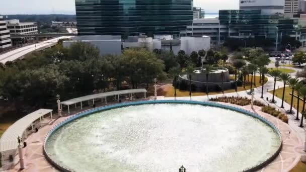 Jacksonville Fontana Dell Amicizia Johns River Park Drone View Florida — Video Stock