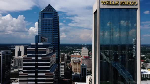 Jacksonville Downtown Drone View Amazing Landscape Florida — Stock Video