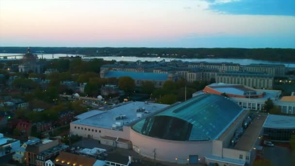 Annapolis Usa Marina Akademi Halsey Field House Drone View — Stockvideo