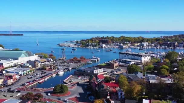 Annapolis Drone View Maryland Annapolis City Dock Downtown — 비디오
