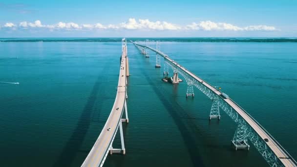 Puente Bahía Chesapeake Vista Drone Maryland Bahía Chesapeake — Vídeo de stock