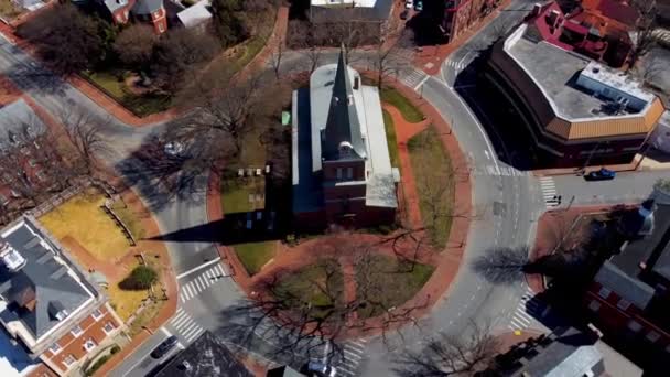 Annapolis Vue Sur Drone Paroisse Sainte Anne Maryland Centre Ville — Video