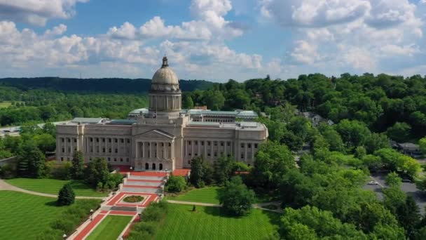 Frankfort Kentucky State Capitol Uitzicht Lucht Downtown Verbazingwekkend Landschap — Stockvideo