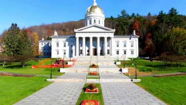 Montpelier Vermont State Capitol Aerial View Downtown Amazing Landscape — 비디오