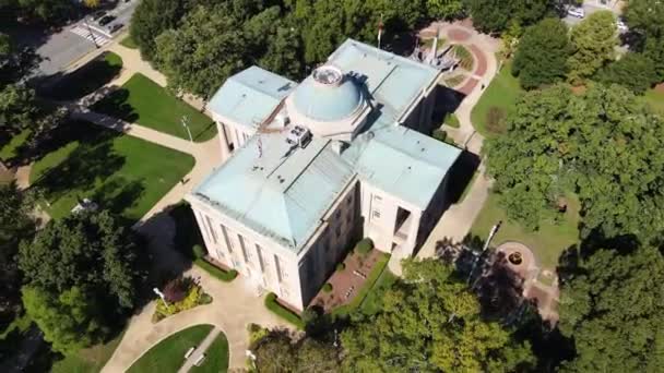 Raleigh North Carolina State Capitol Flygfoto Downtown Fantastiskt Landskap — Stockvideo