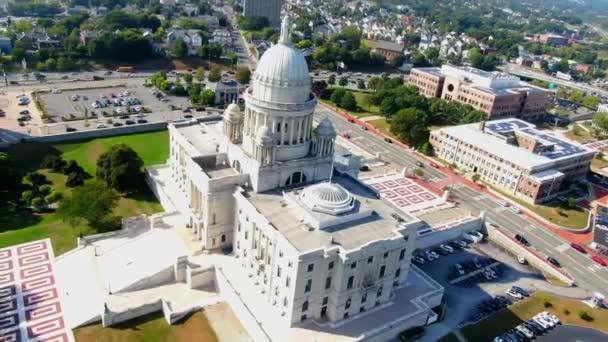 Providence Rhode Island State House Aerial View Amazing Landscape Downtown — 비디오