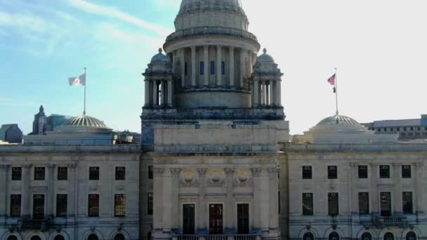 Providence Rhode Island State House Paisaje Increíble Vista Aérea Centro — Vídeos de Stock