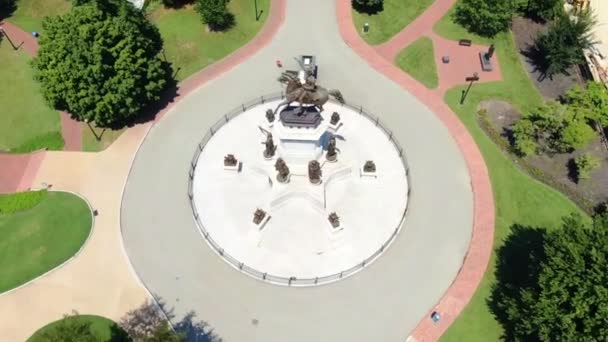 Richmond Virginia Washington Monument Αεροφωτογραφία Κέντρο — Αρχείο Βίντεο