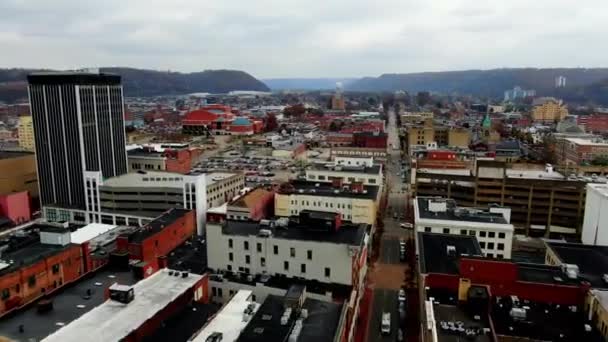 Charleston Vista Drone Centro Cidade Virgínia Ocidental Paisagem Incrível — Vídeo de Stock