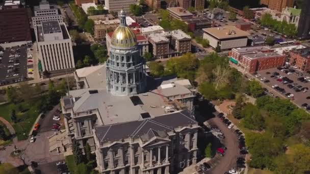 Denver Colorado Állam Capitol Amazing Landscape Belváros Drone View — Stock videók