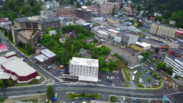 Juneau Drone View Alaszka Belváros Csodálatos Táj — Stock videók