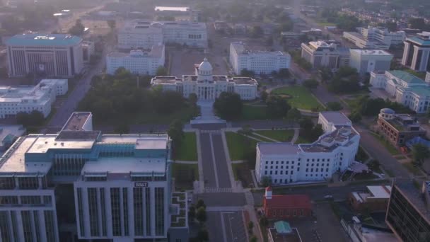 Montgomery Centro Ciudad Vistas Los Drones Capitolio Estatal Alabama — Vídeo de stock