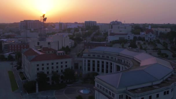 Naplemente Felett Montgomery Légi Repülés Alabama Csodálatos Táj Belváros — Stock videók