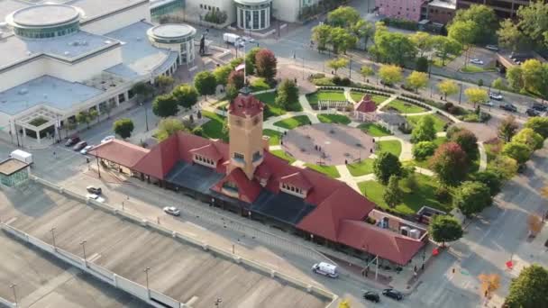 Springfield Biblioteca Presidencial Abraham Lincoln Vista Drone — Vídeos de Stock