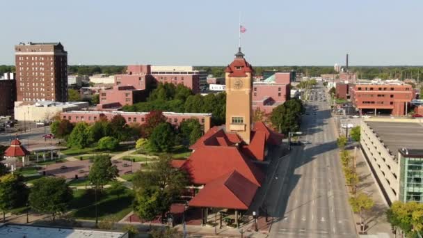 Springfield Illinois Drone View Binnenstad Verbazingwekkend Landschap — Stockvideo