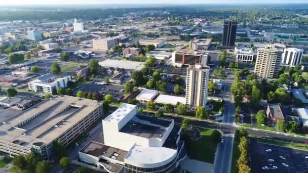 Springfield Missouri Centro Ciudad Paisaje Increíble Vistas Los Aviones Tripulados — Vídeo de stock