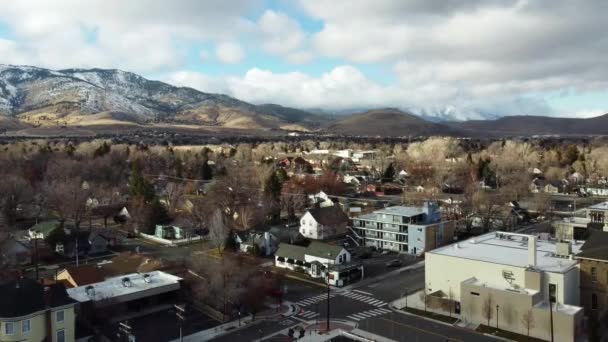 Carson City Drone View Nevada Amazing Landscape Downtown — 비디오