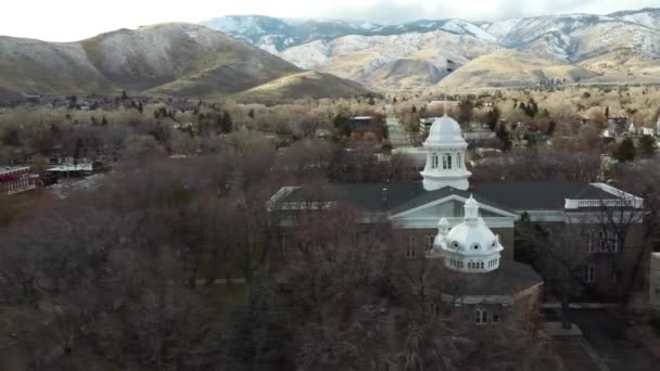 Carson City Nevada State Capitol Drone View Amazing Landscape Downtown — 비디오