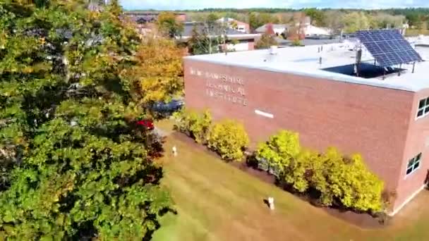 Concord New Hampshire Technisch Instituut Uitzicht Lucht Downtown — Stockvideo