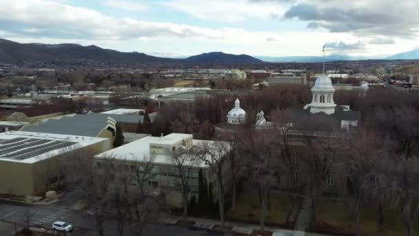 Carson City Nevada State Capitol Downtown Amazing Landscape Drone View — 비디오