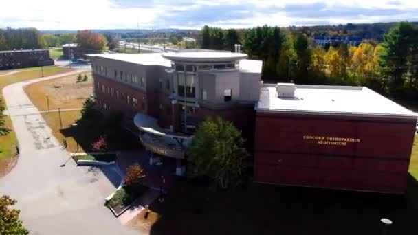 Concord New Hampshire Technisch Instituut Downtown Luchtfoto — Stockvideo