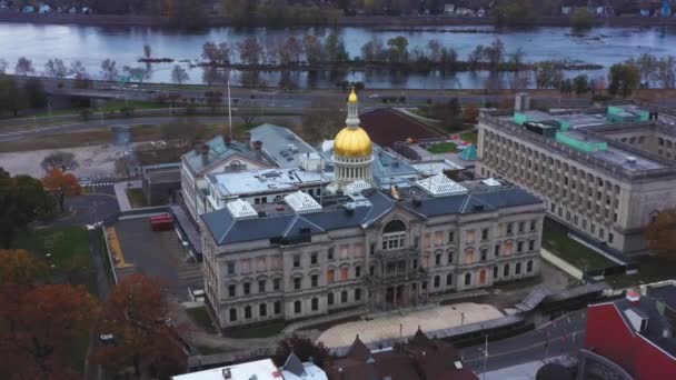 Trenton New Jersey State House Vista Aérea Paisagem Incrível Centro — Vídeo de Stock