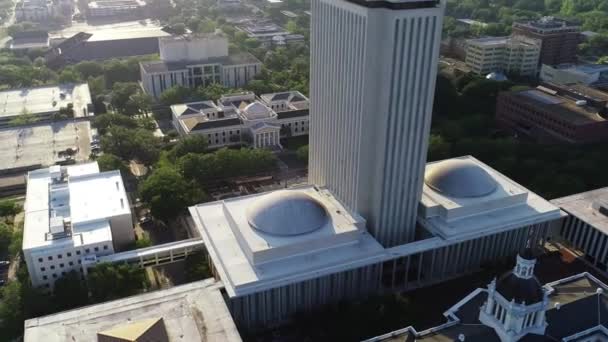 Tallahassee Aerial Flying Florida State Capitol Κέντρο Καπιτώλιο — Αρχείο Βίντεο