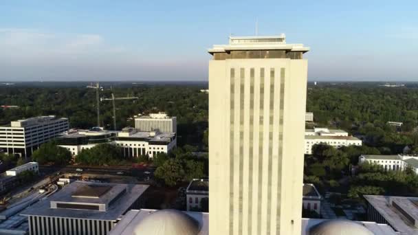 Tallahassee Aerial Flying Κέντρο Καπιτώλιο Πολιτειακό Καπιτώλιο Φλόριντα — Αρχείο Βίντεο