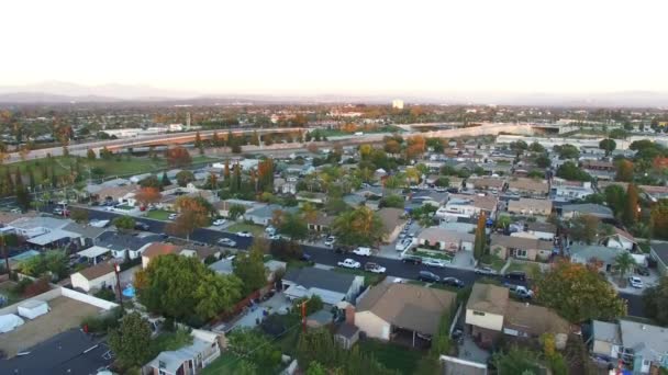 Anaheim Flygfoto Fantastiskt Landskap Downtown Kalifornien — Stockvideo